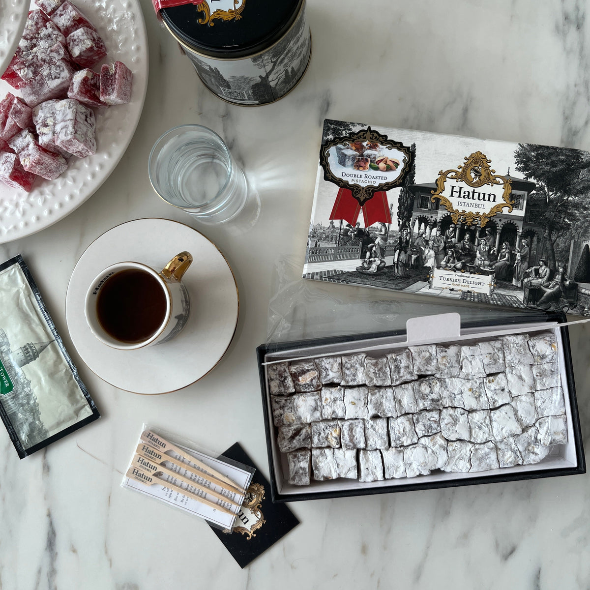 Duble Antep Fıstıklı Çifte Kavrulmuş Lokum 180 gr – Hatun İstanbul