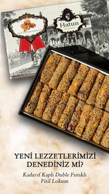 Kadayıf Kaplı Duble Fıstıklı Fitil Lokum 400 gr
